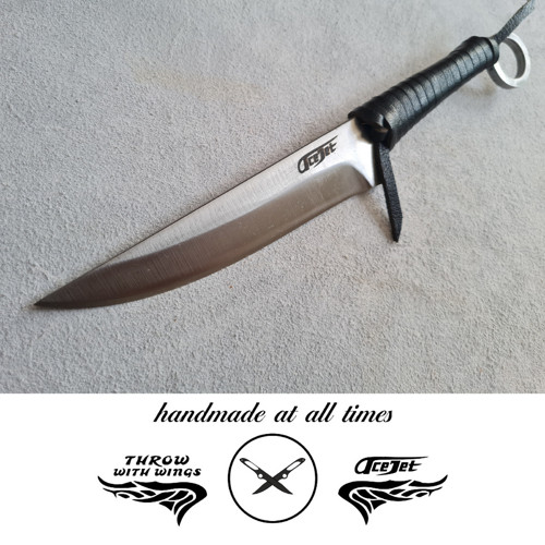 Keltský nůž Classic - 30cm, černý kožený omot — foto 2
