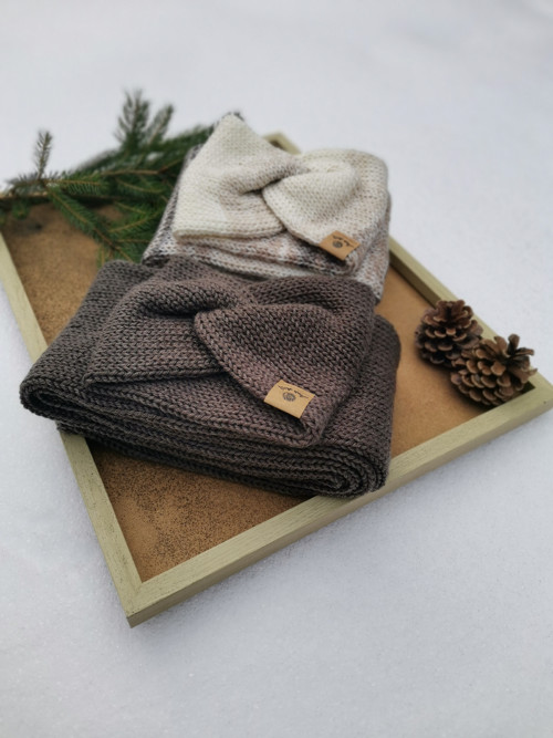 Set šály a čelenky mocca — foto 2