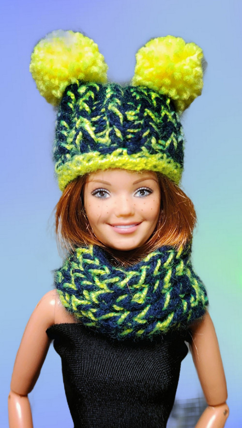 Čepice a nákrčník pro Barbie — foto 2