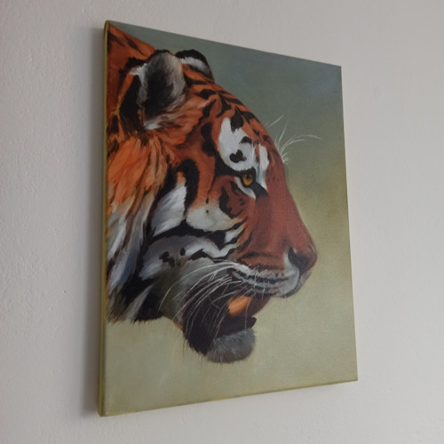 Hlava tygra, olej na plátně 30x40cm — foto 2