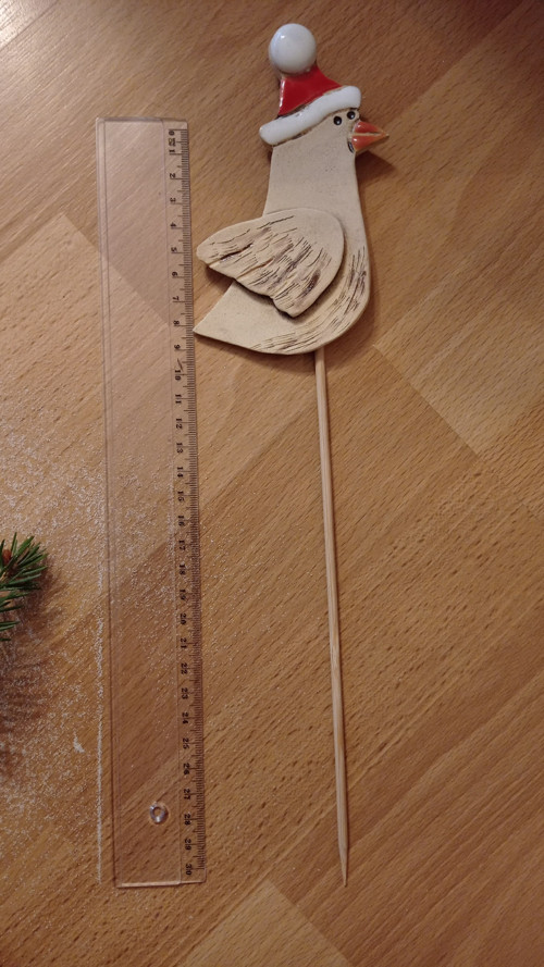 Keramika vánoční zápich ptáček — foto 2