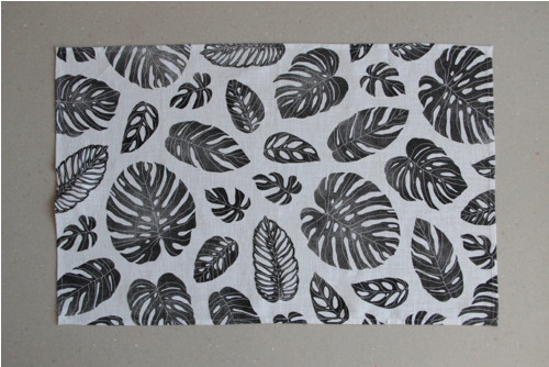 Lněná utěrka bílá /// Monstera černá — foto 2