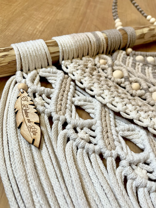 Macrame závěs BÉŽOVÝ INDIÁN 70x90 — foto 3