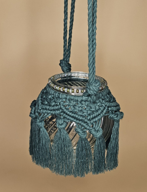 Boho Macrame Vánoční Lucernička — foto 2