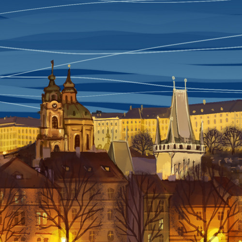 Obraz 50x30 cm, papír. Hradčany. — foto 4