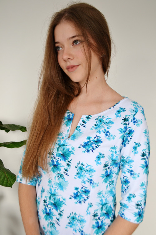 Dámské šaty - tyrkys květy — foto 3