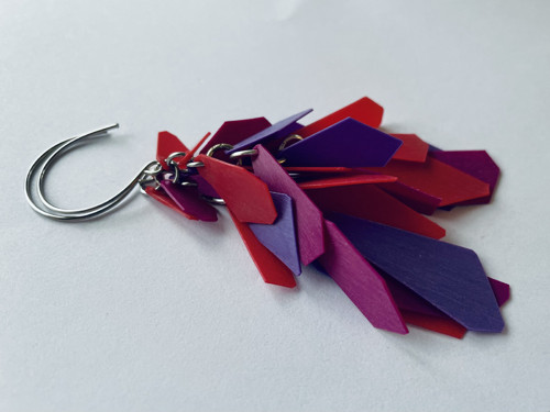 Elements náušnice purple/ red — foto 4