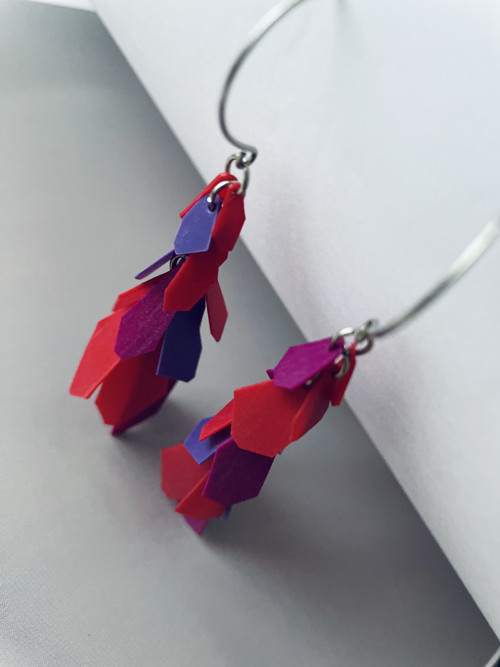 Elements náušnice purple/ red — foto 3