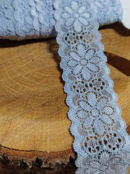 Elastická krajka šíře 30 mm modrá světlá — foto 3