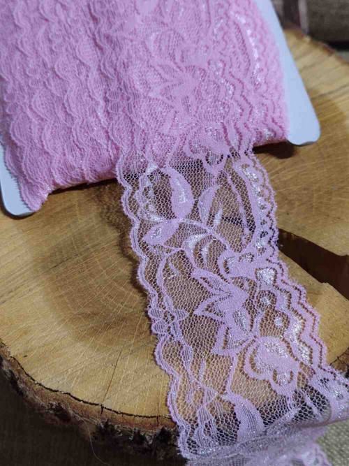 Elastická krajka šíře 55 mm barva růžová — foto 3
