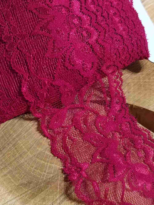 Elastická krajka šíře 55 mm barva bordó — foto 3