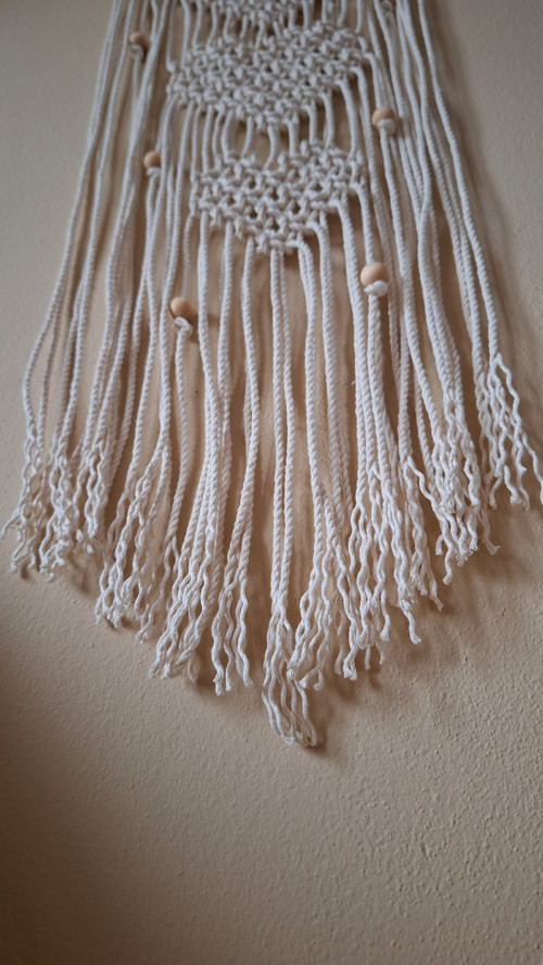 Boho nástĕnná dekorace 4 / smetanová — foto 2