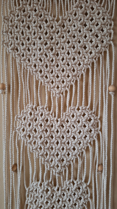 Boho nástĕnná dekorace 4 / smetanová — foto 4