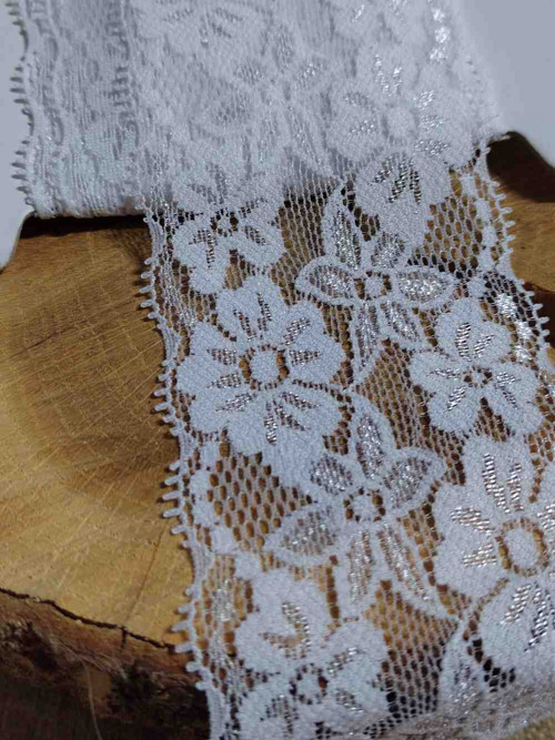 Elastická krajka šíře 65 mm barva bílá — foto 3