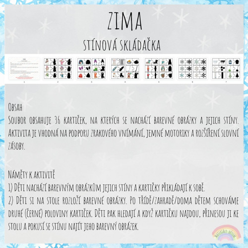Zima, stínová skládačka — foto 2