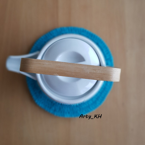 Podtácek Macramé, velký, tyrkysový — foto 4