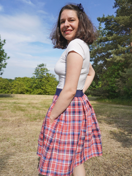 Lněná sukně kostkovaná — foto 4