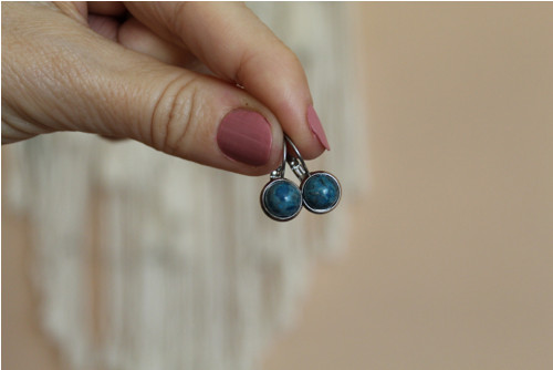 Náušnice nerez. ocel, 8mm orchid stone — foto 3