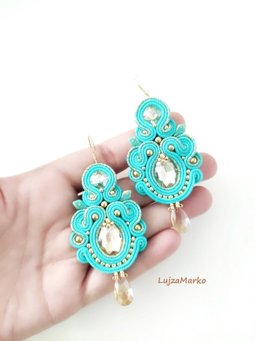Heidi soutache / sutaš náušnice — foto 2