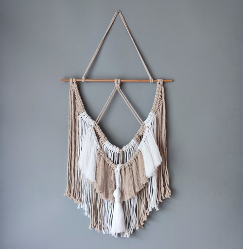 Macramé dekorace Béžový anděl 42 x 85 cm — foto 2