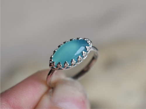 Prsten aqua chalcedon — foto 2