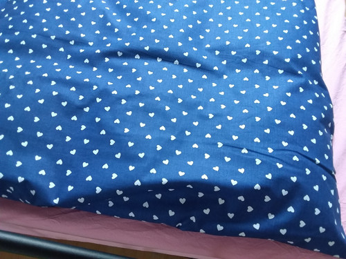 Povlečení bílá srdíčka na modrém — foto 5