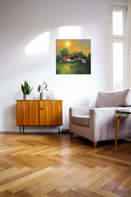 Zapadá slunéčko - 40x40cm — foto 3