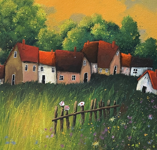 Zapadá slunéčko - 40x40cm — foto 2