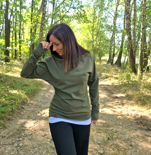 Khaki mikina Cora...S — foto 2