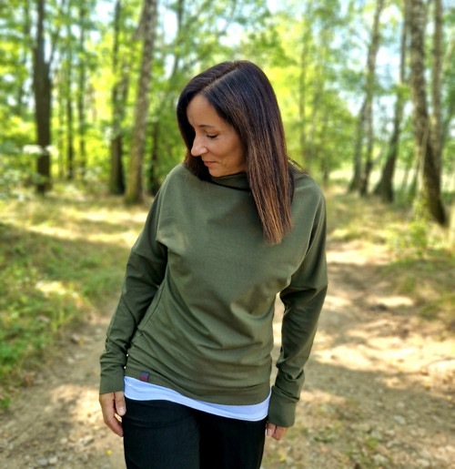 Khaki mikina Cora...S — foto 4