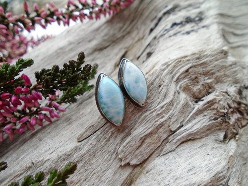Strieborné náušnice Ag925 Larimar — foto 2