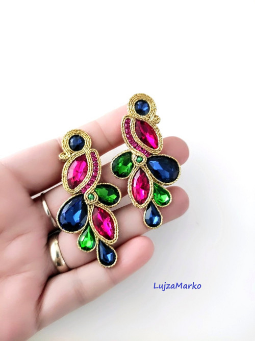 Johana soutache / sutaš náušnice — foto 4