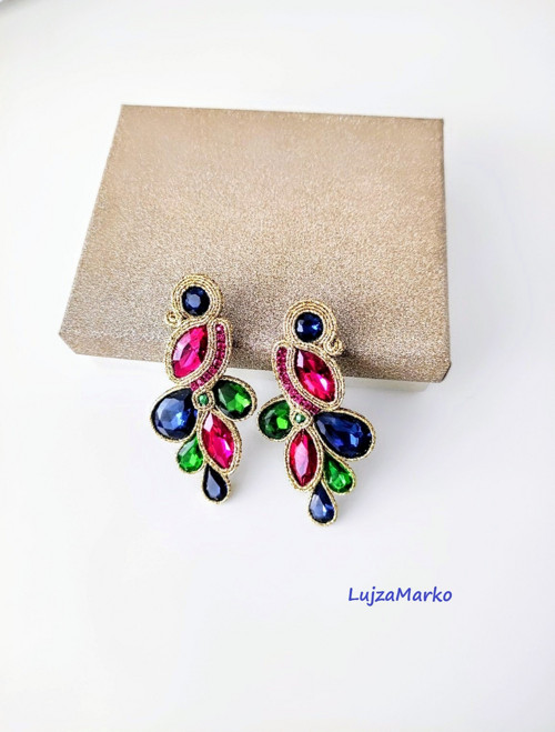Johana soutache / sutaš náušnice — foto 6