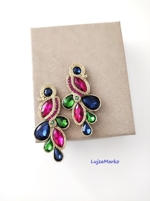 Johana soutache / sutaš náušnice — foto 3