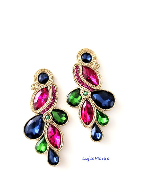 Johana soutache / sutaš náušnice — foto 2