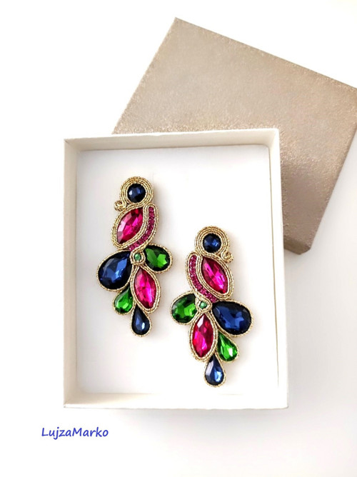 Johana soutache / sutaš náušnice — foto 5