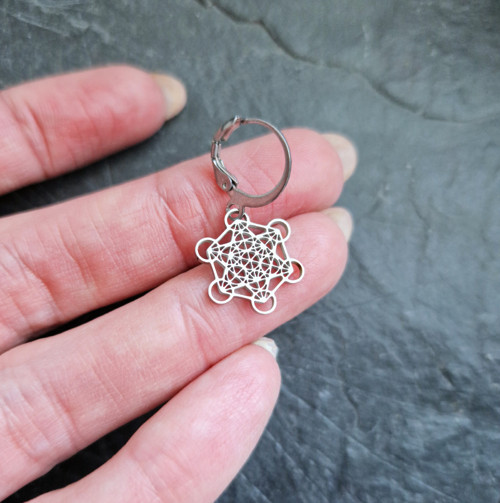 Ocelové náušnice*archanděl Metatron*jemné — foto 4