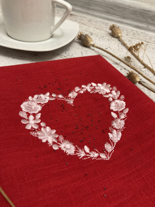 Červená Ľanová utierka ,,SRDCE" — foto 4