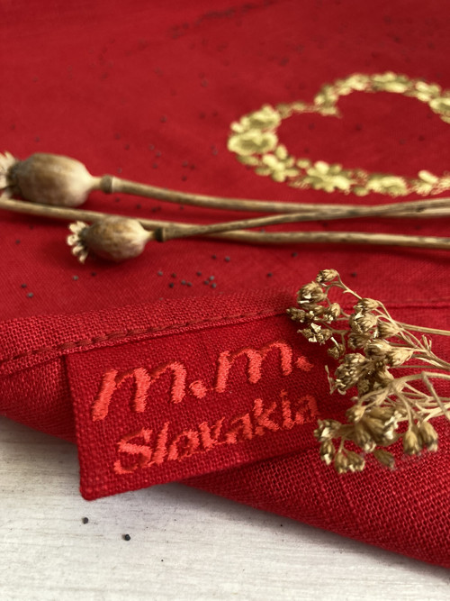 Červená Ľanová utierka ,,SRDCE" — foto 4