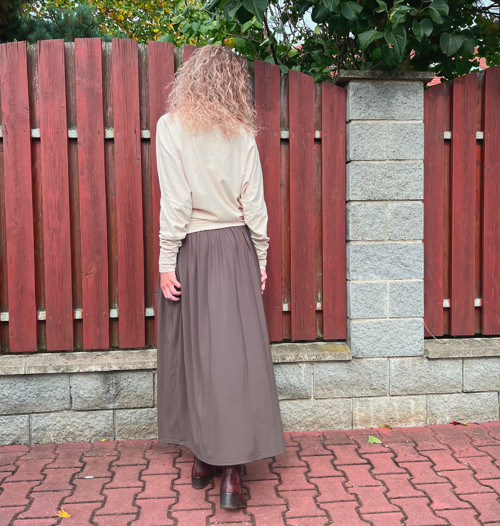 Volná sukně dlouhá hnědá — foto 6