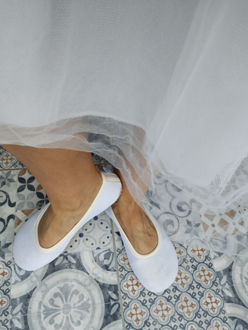 Dámské bf baleríny síťované bílé — foto 4