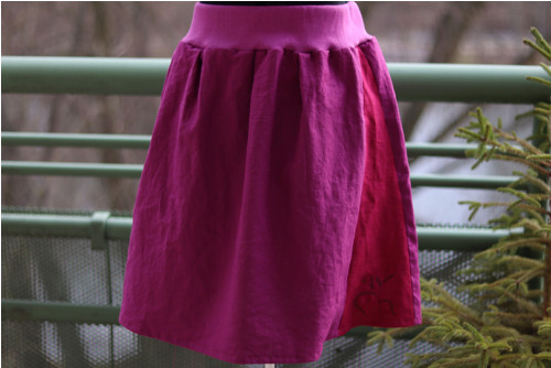 Lněná sukně magenta — foto 3
