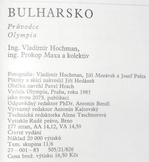 BULHARSKO, cestovatelský průvodce, 1983 — foto 5