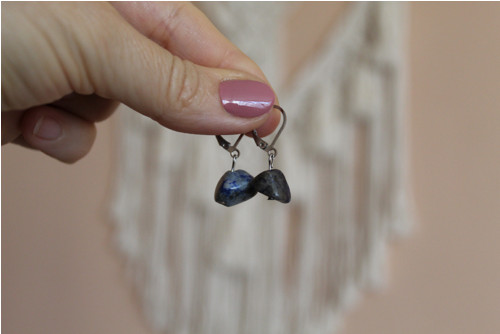 Náušnice nerez. ocel, lapis lazuli — foto 2