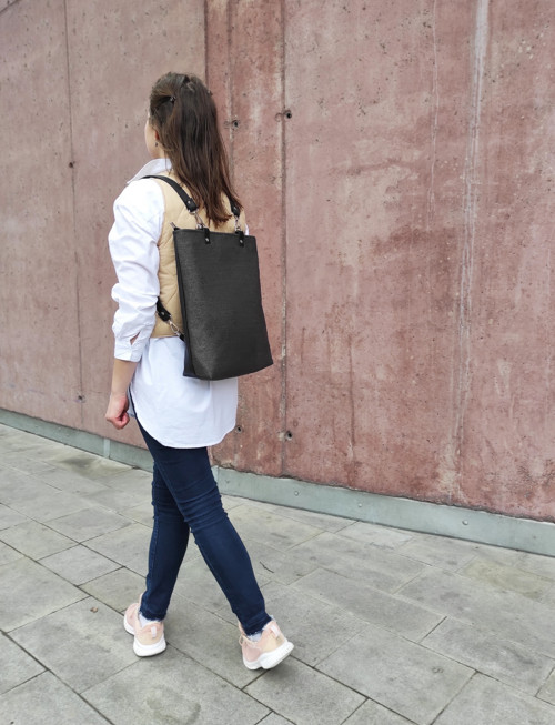 Ava backpack šedá tkaná látka — foto 2