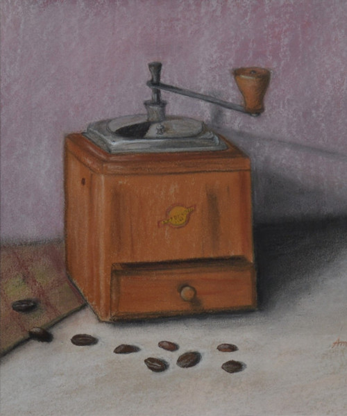 Originál suchý pastel- Kafemlýnek — foto 3