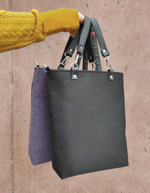 Ava backpack černá tkaná látka — foto 4