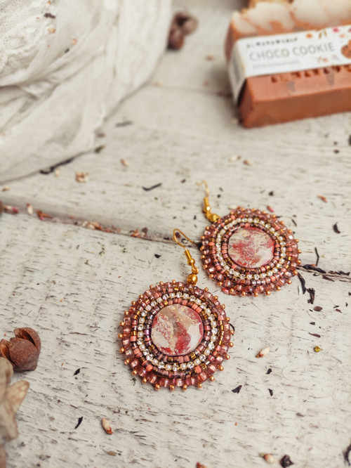 Perles du Strass n.96 - vyšívané náušnice — foto 4