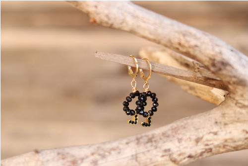 Náušnice spinel so srdiečkom — foto 3