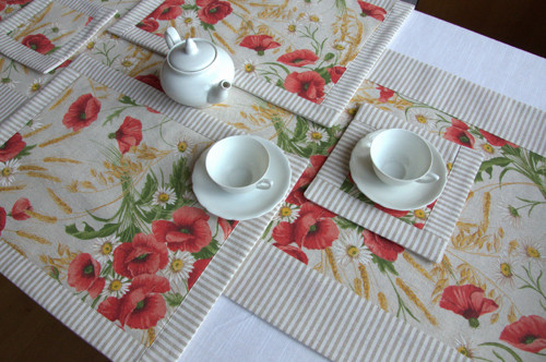 Prostírání pod hrníček - Fleurs lem pruhy — foto 5